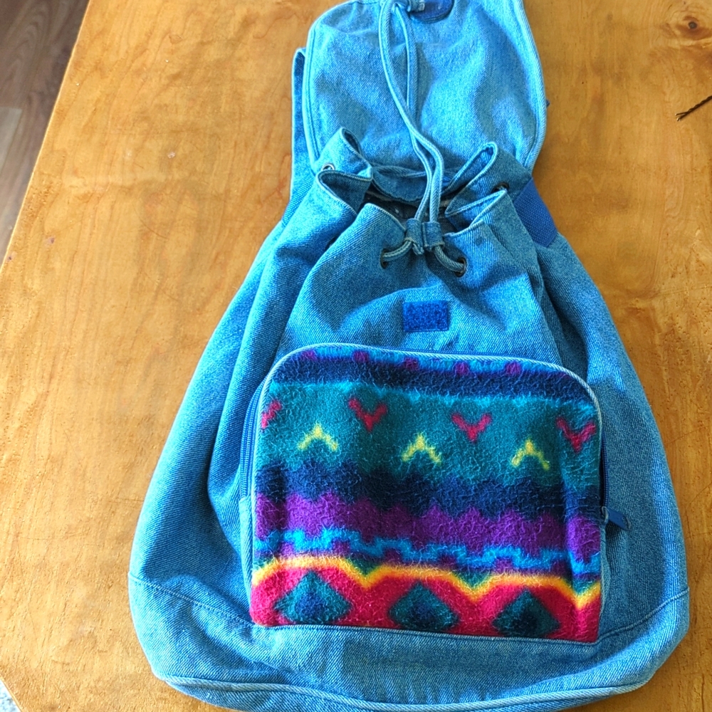 90's tie dye felt & jean Arizona backpack